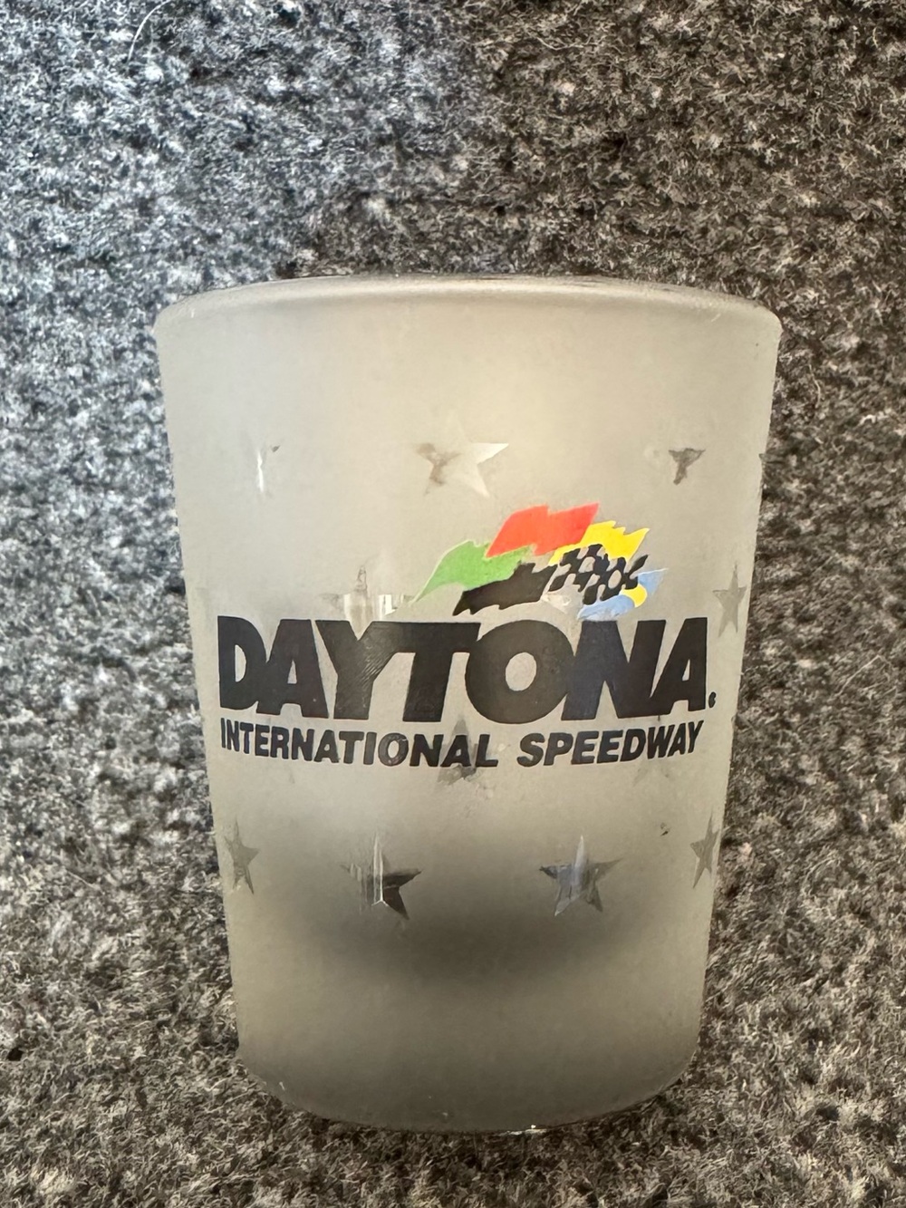 VTG Daytona International Speedway Frosted Shot Glass Star Graphic Nascar